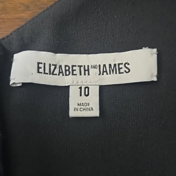 ELIZABETH AND JAMES BLack Suzi Drop-Stitch Sheath Dress Sz 10 - Picture 12 of 14